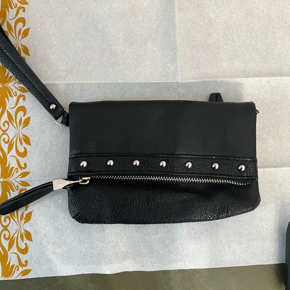 Jennifer Lopez Black Studded Clutch Wristlet